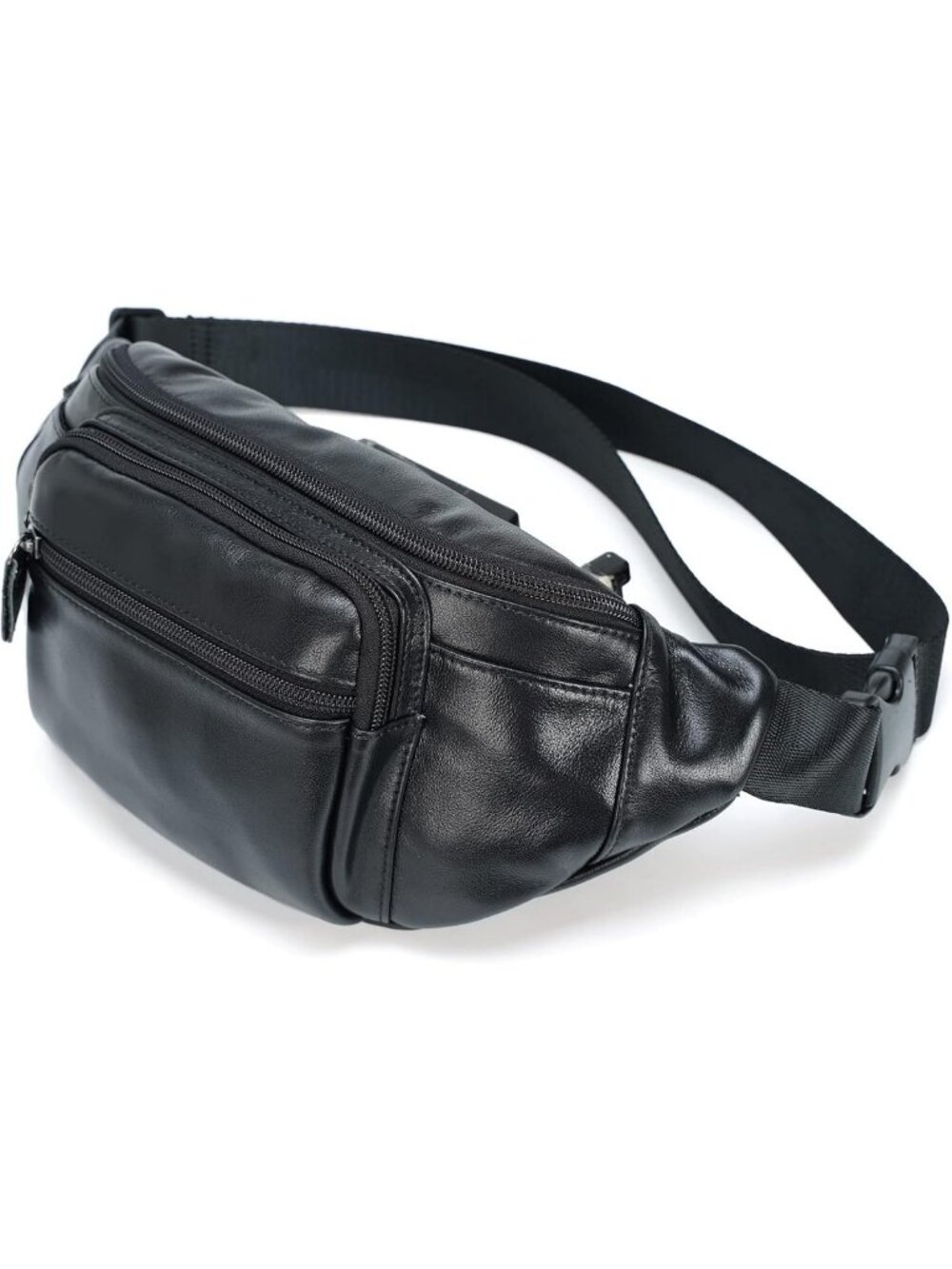 Genuine Leather Fanny Pack Waist Bag Organizer - Classic Style for Travel